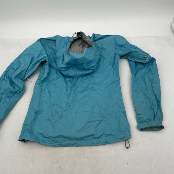 MOUNTAIN HARD WEAR Women’s Light Blue Hooded Rain Jacket Coat size: Small - Picture 2 of 13
